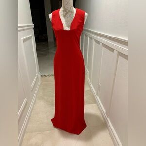 Givenchy Plunge Neck Sleeveless Column Gown Size 38